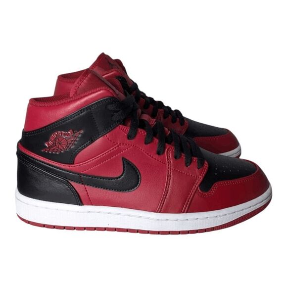 NIKE Air Jordan 1 Mid 'Reverse Bred' Sneakers Size 8.5 - Picture 3 of 9